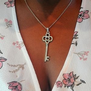 Silver Key Charm Necklace